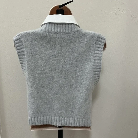 Favorite Daughter The Leigh Collar Sweater Vest in size small grey - Picture 3 of 5